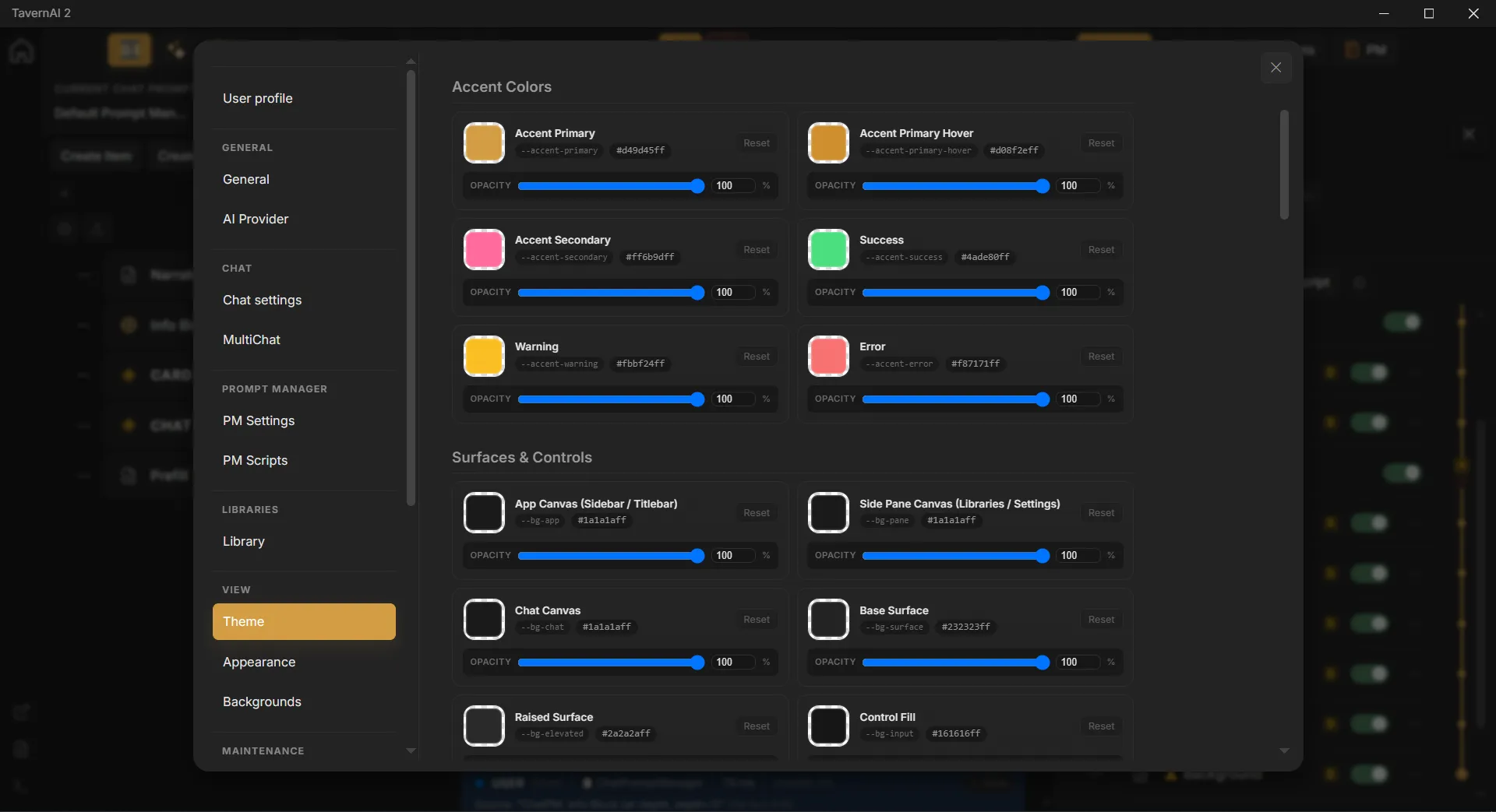 Theme Editor and a customized TavernAI interface