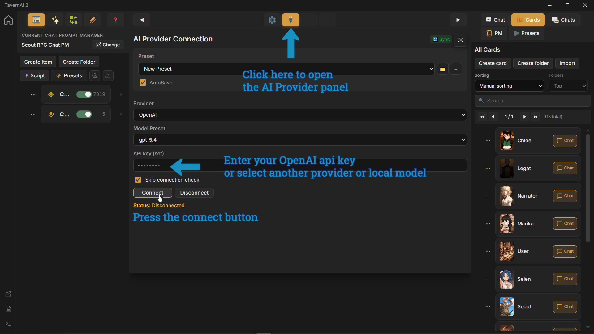 Provider setup placeholder
