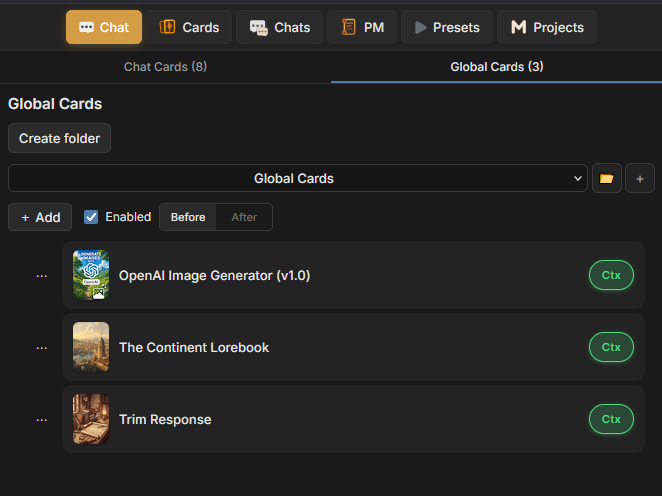 TavernAI Global Cards
