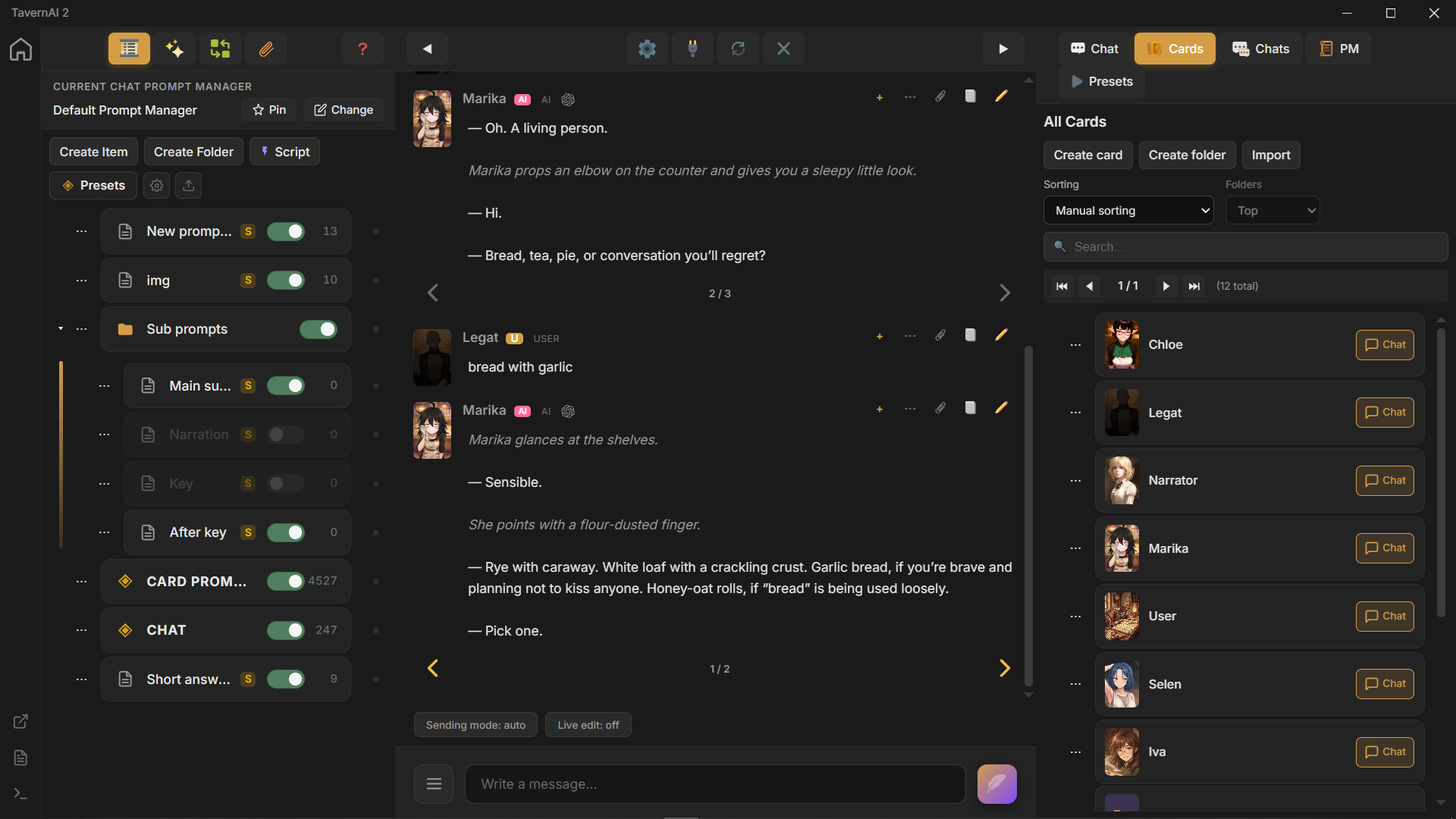 TavernAI chat screen placeholder